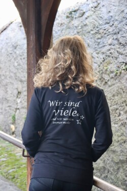 Sweatjacke Mia silber auf schwarz