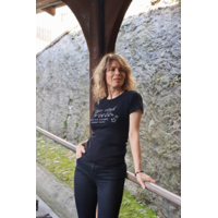 T-Shirt Damen silber auf schwarz
